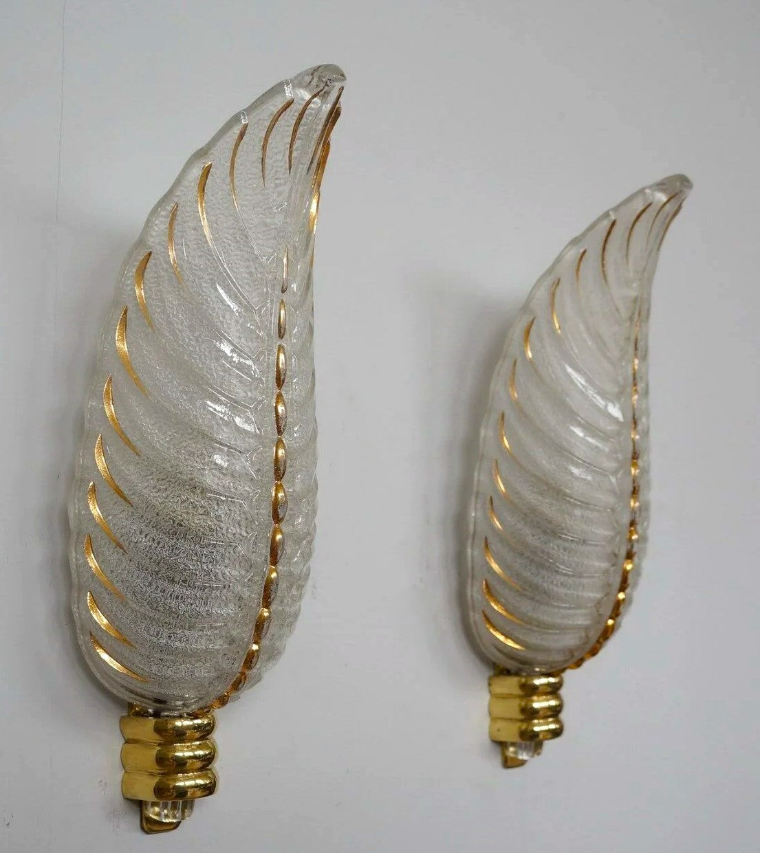 A Pair Signed Frosted Glass and Bronze Sconces by Ezan and Petitot