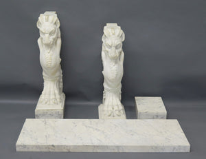 Neoclassical / Ancient Roman-Style Carrera Marble Console Table