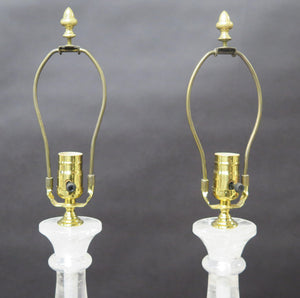 A Pair of Rock Crystal and giltwood Lamps