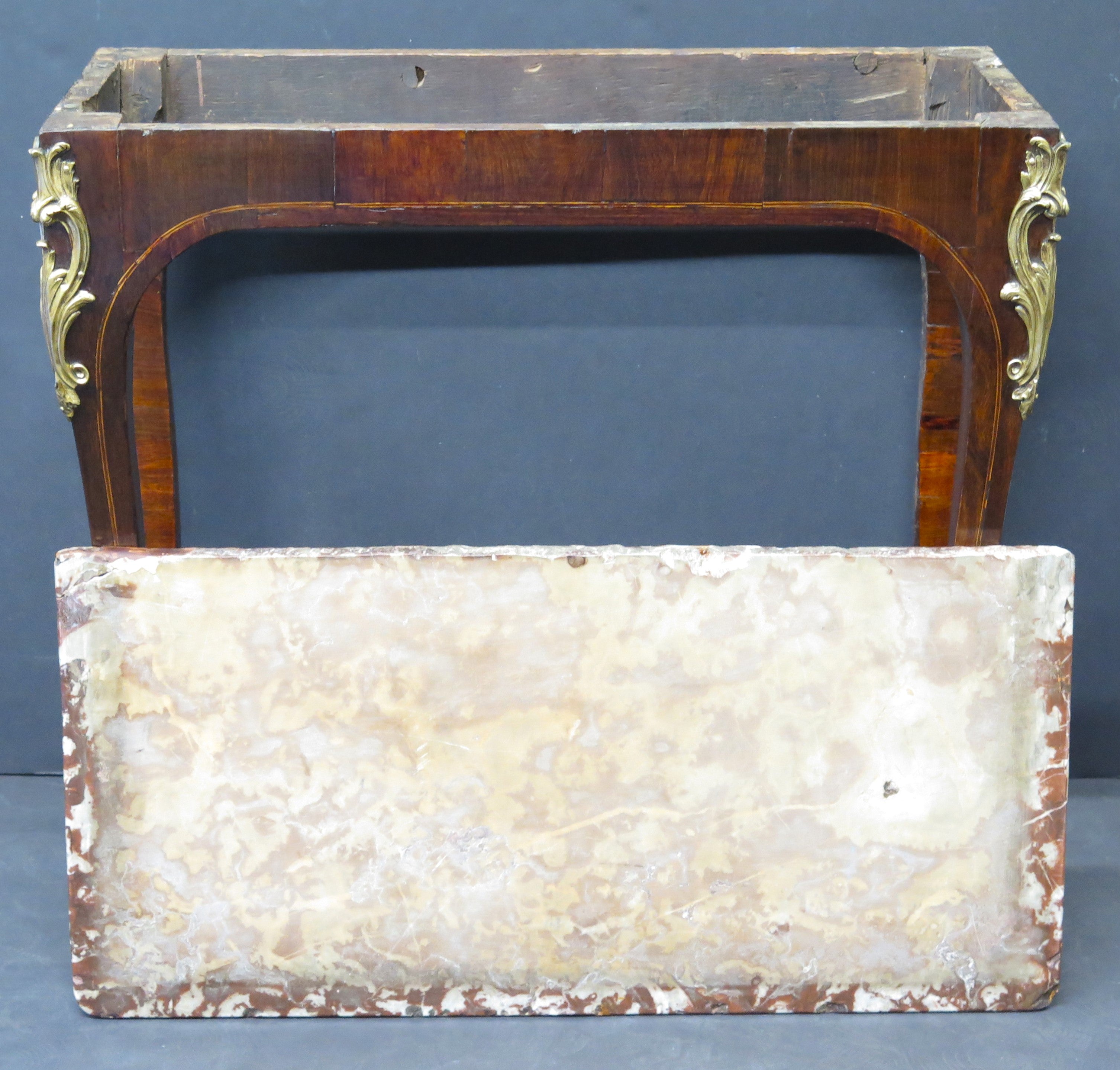 A Small Louis XV Marble Topped Console Table