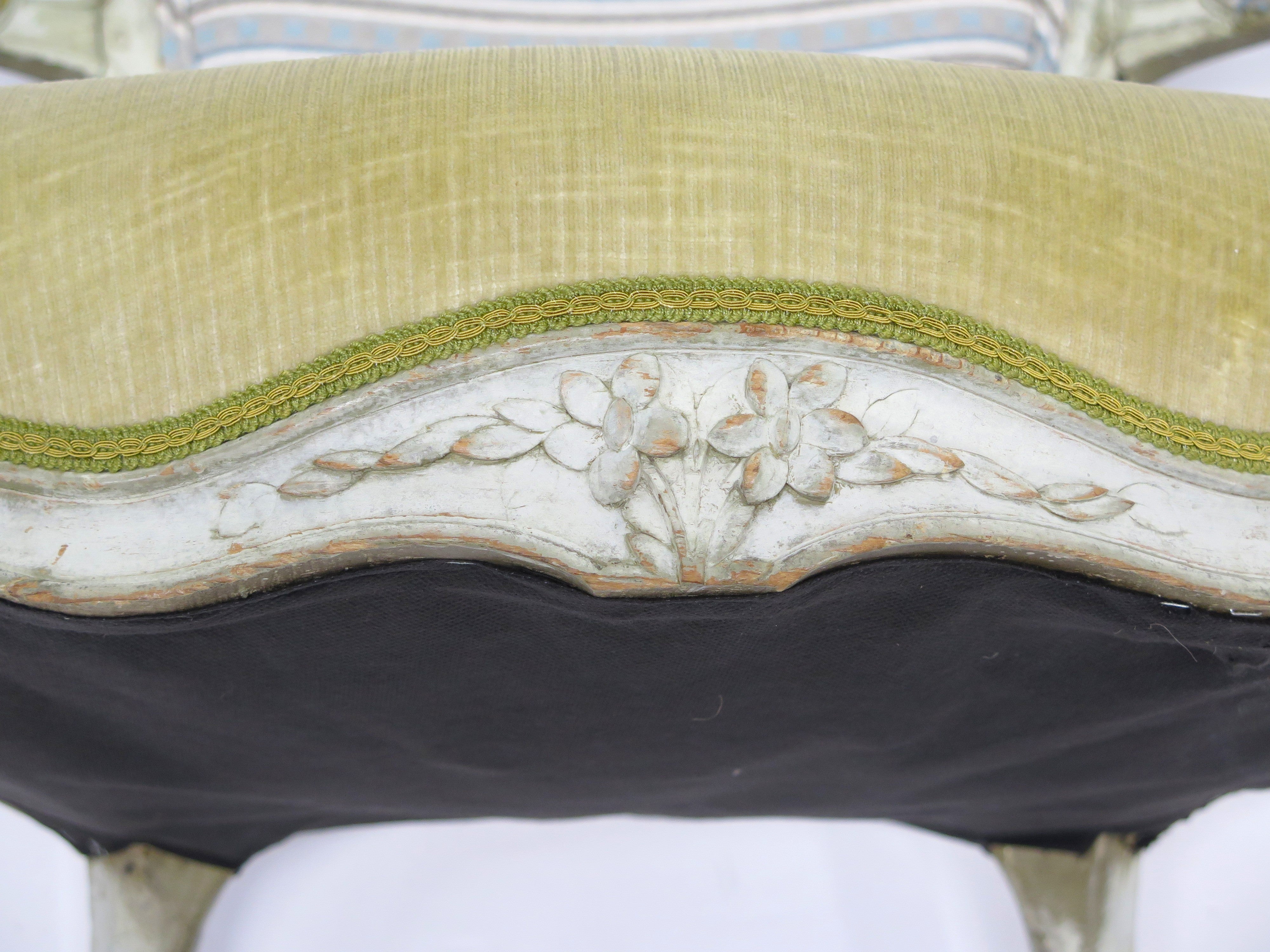 Pair of Carved and Painted Louis XV Fauteuils