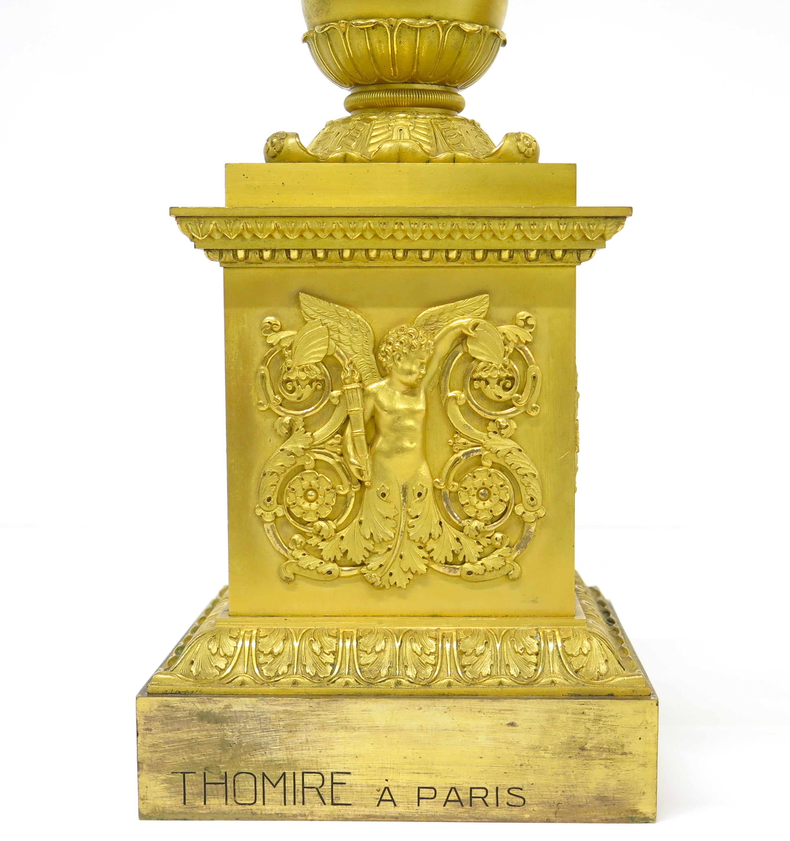 A Pair of French Empire Six Light Figural Candelabra