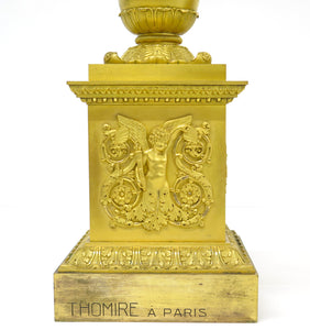 A Pair of French Empire Six Light Figural Candelabra