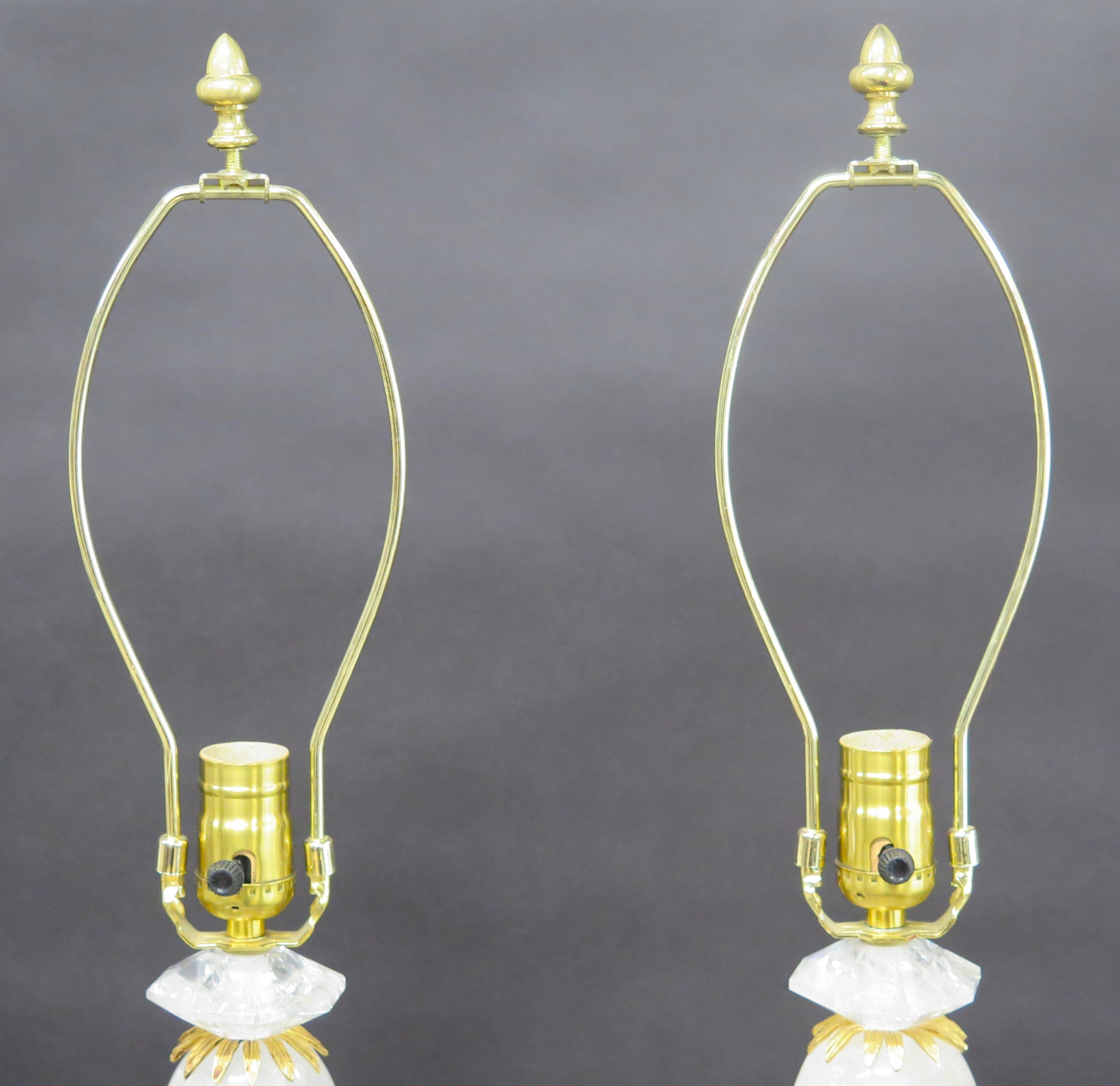 A Pair of Rock Crystal Lamps