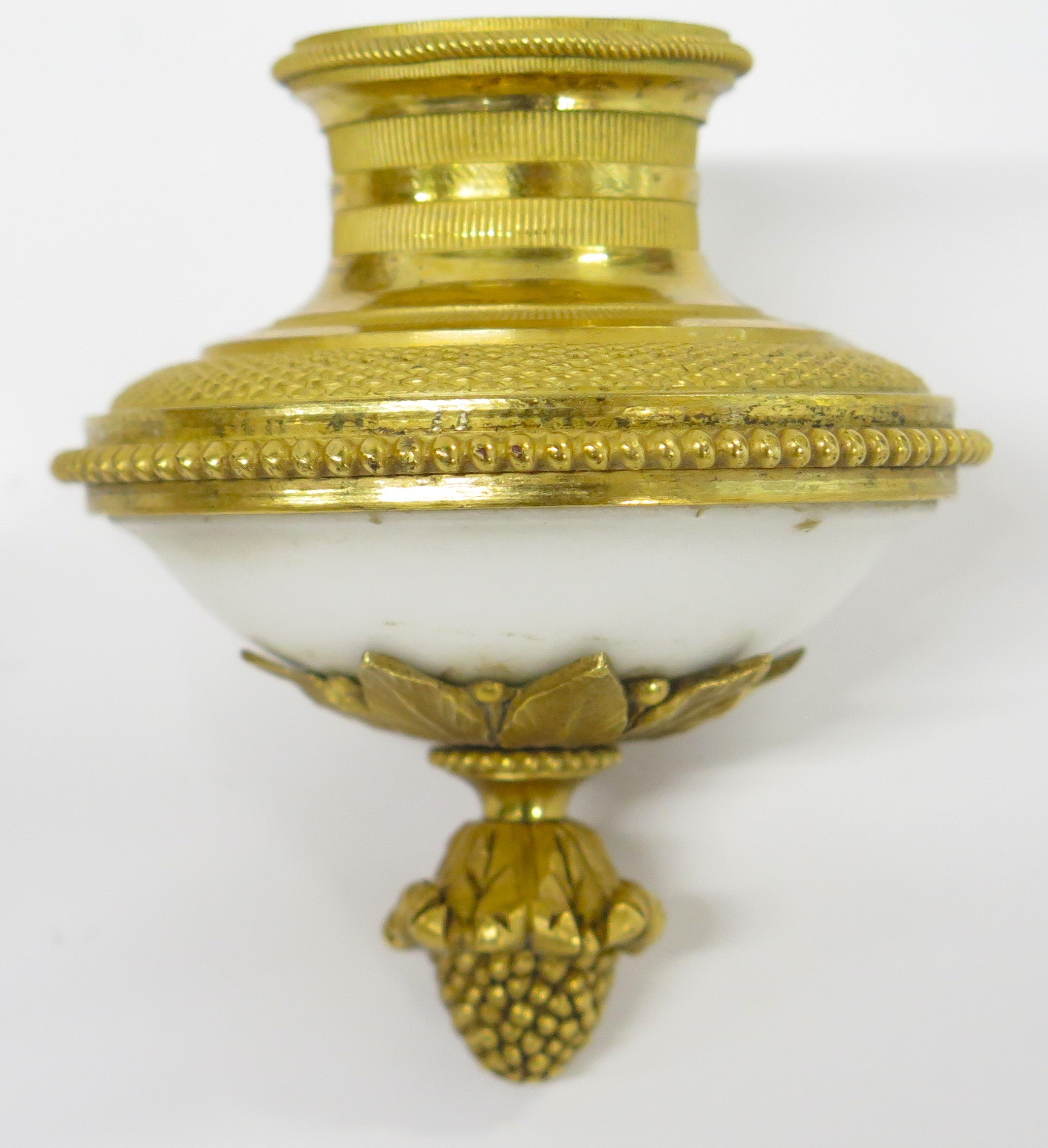 A Pair of Louis XVI Ormolu and White Marble Cassolettes