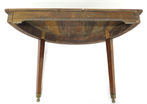 Pair of Walnut Directoire Demi-lune Console Tables