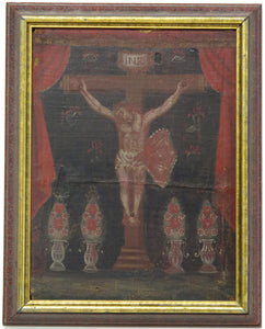18th Century Spanish Colonial Oil on Canvas Painting