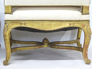 Pair of 19th Century Louis XV Style Giltwood Fauteuils