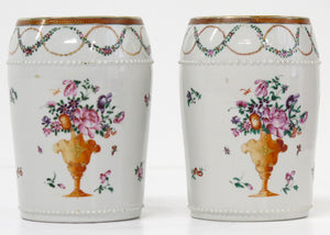 A Pair of Chinese Export Porcelain Famille Rose Mugs