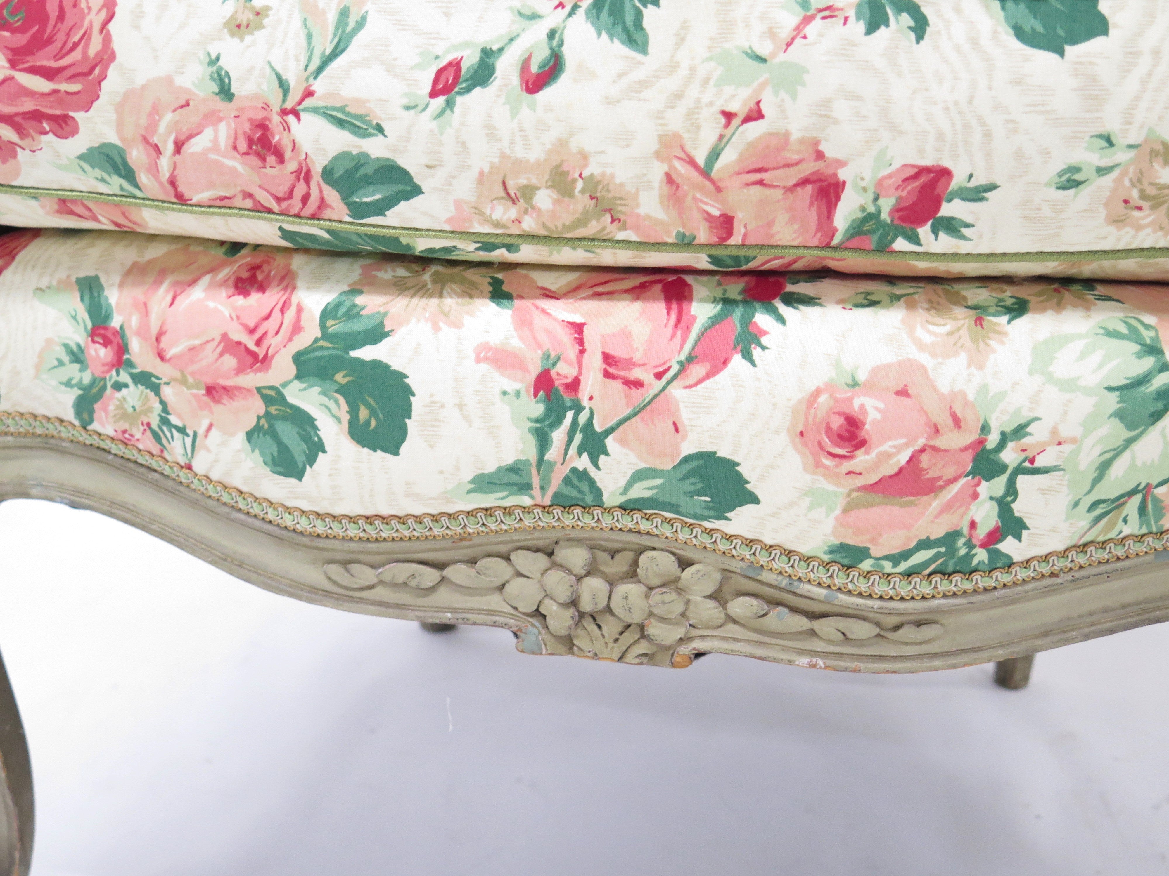 A Beautiful Louis XV Style Painted Bergere