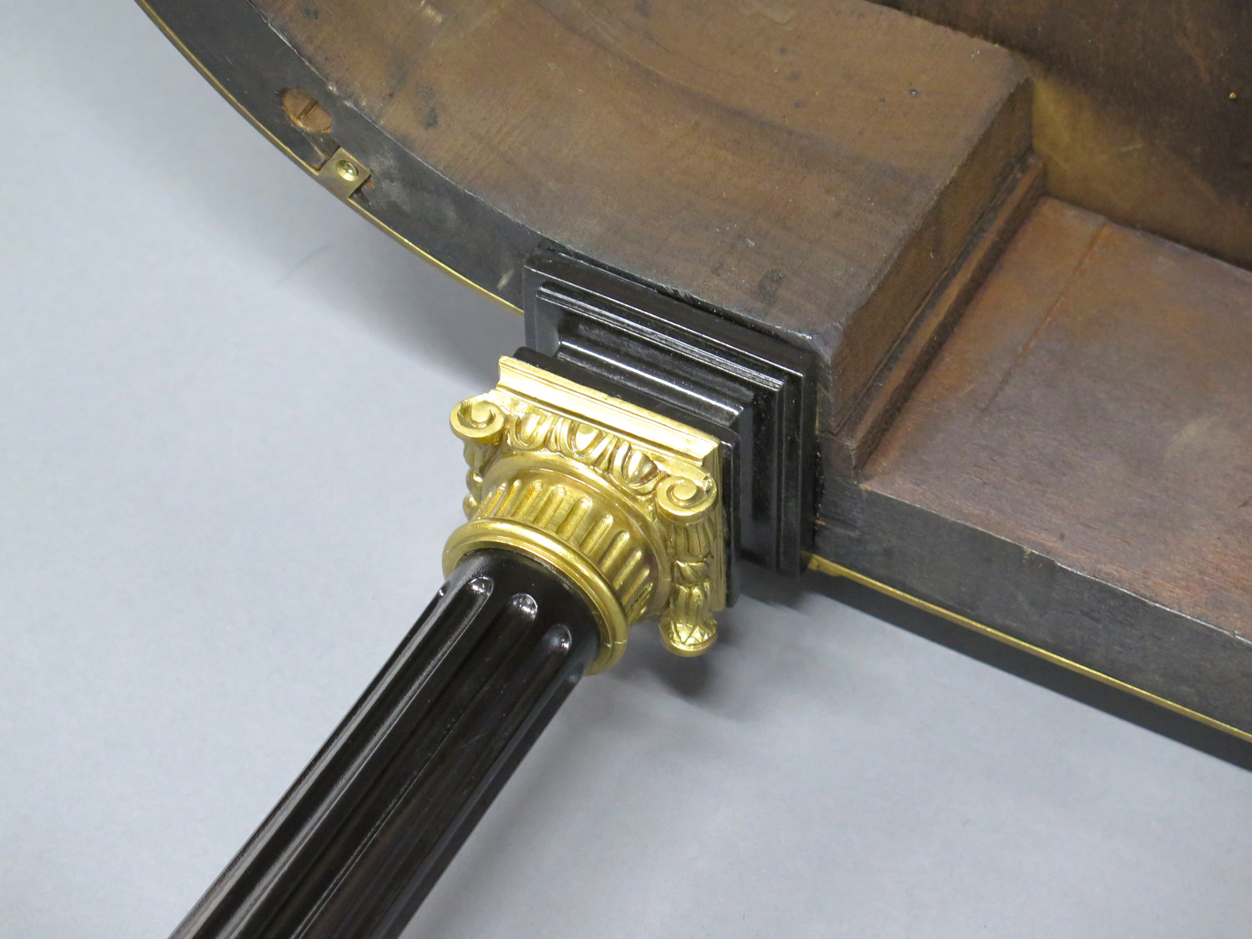 Napoleon III Center Table with Bone, Mother of Pearl, and Brass Inlay