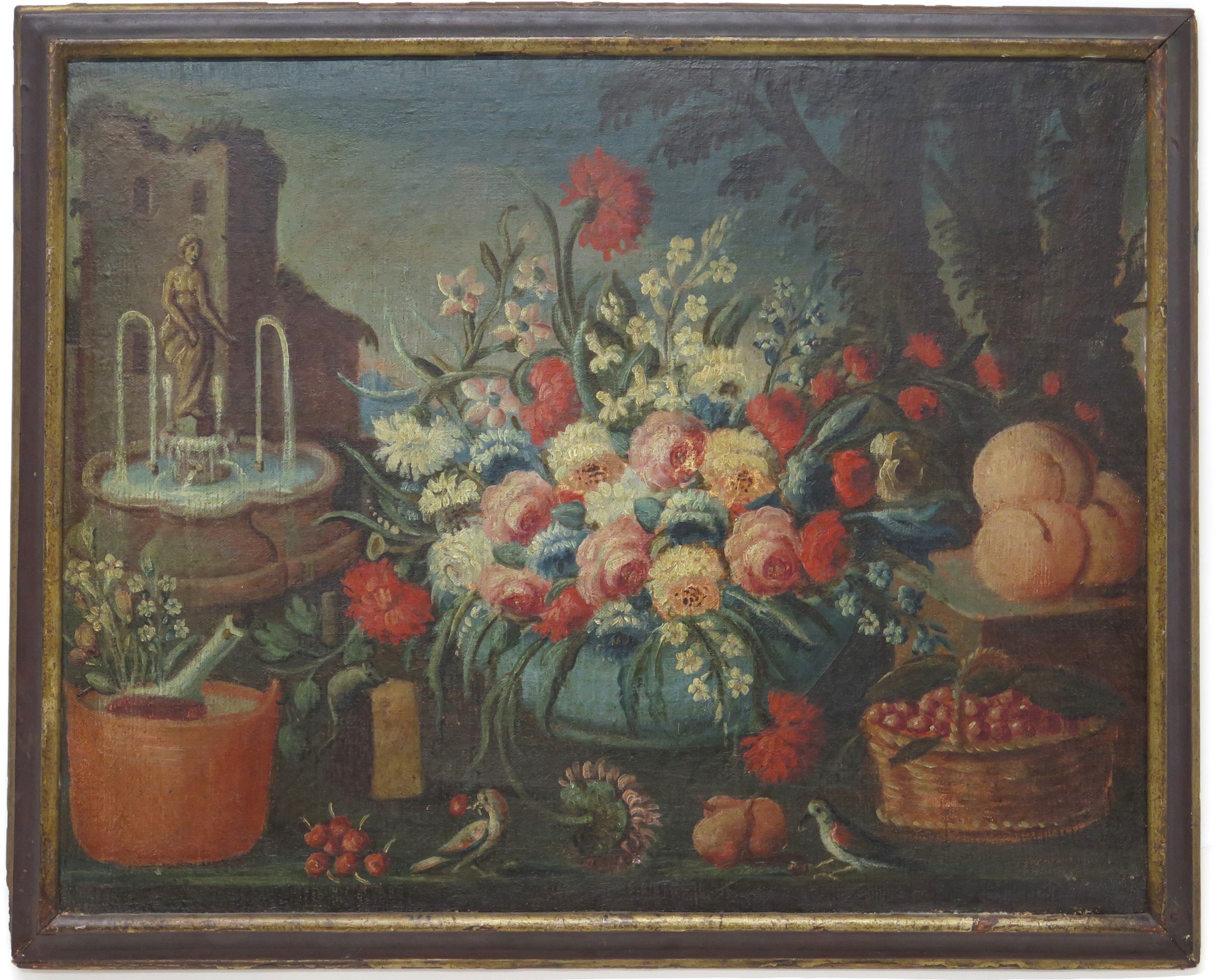 Oil on Canvas Painting of a Floral Arrangement