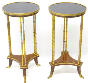 A pair of elegant Louis XVI-style gilt bronze gueridons