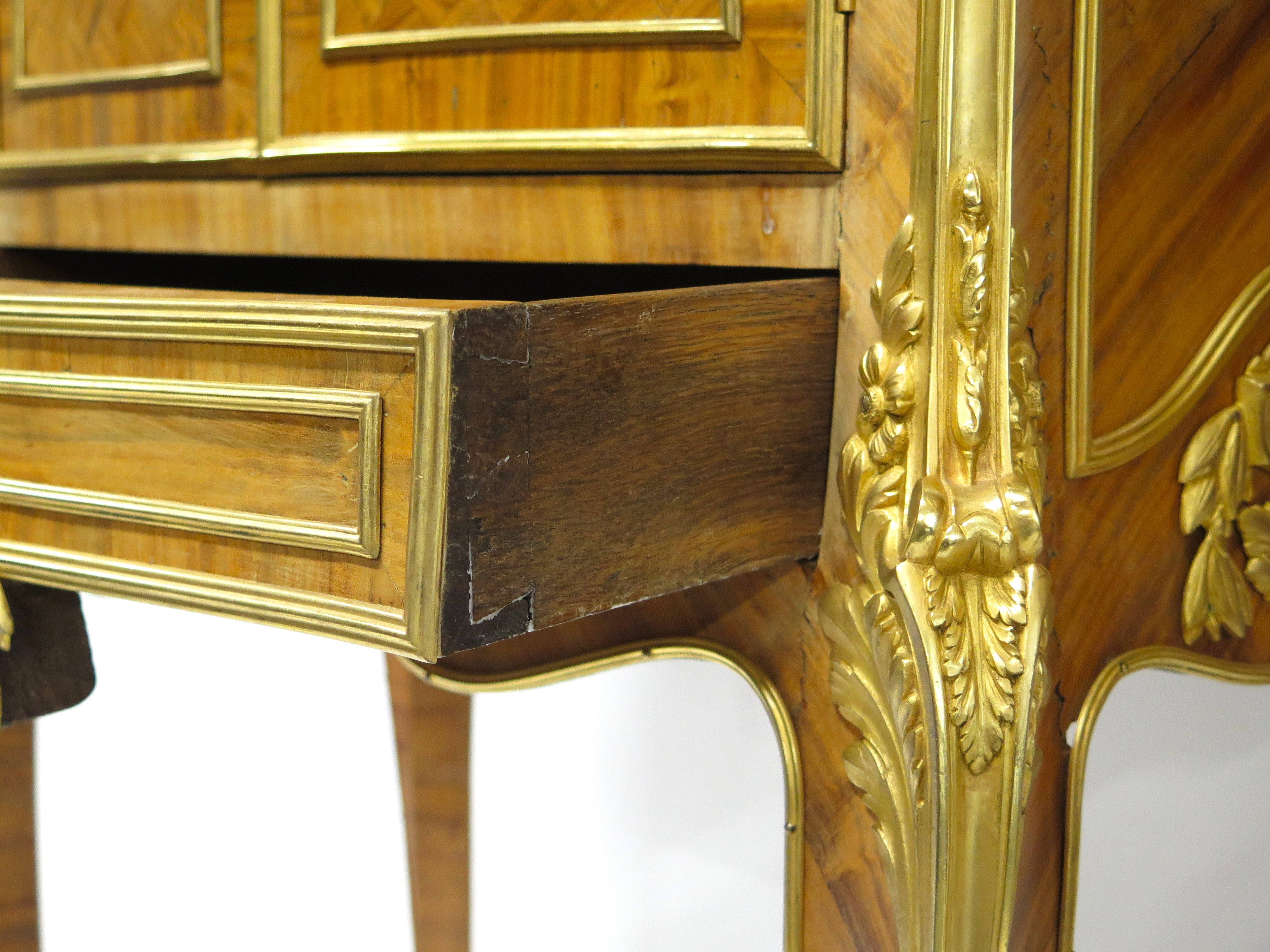 A Matched Pair of Louis XV / Transitional Ormolu-Mounted Parquetry Cabinets