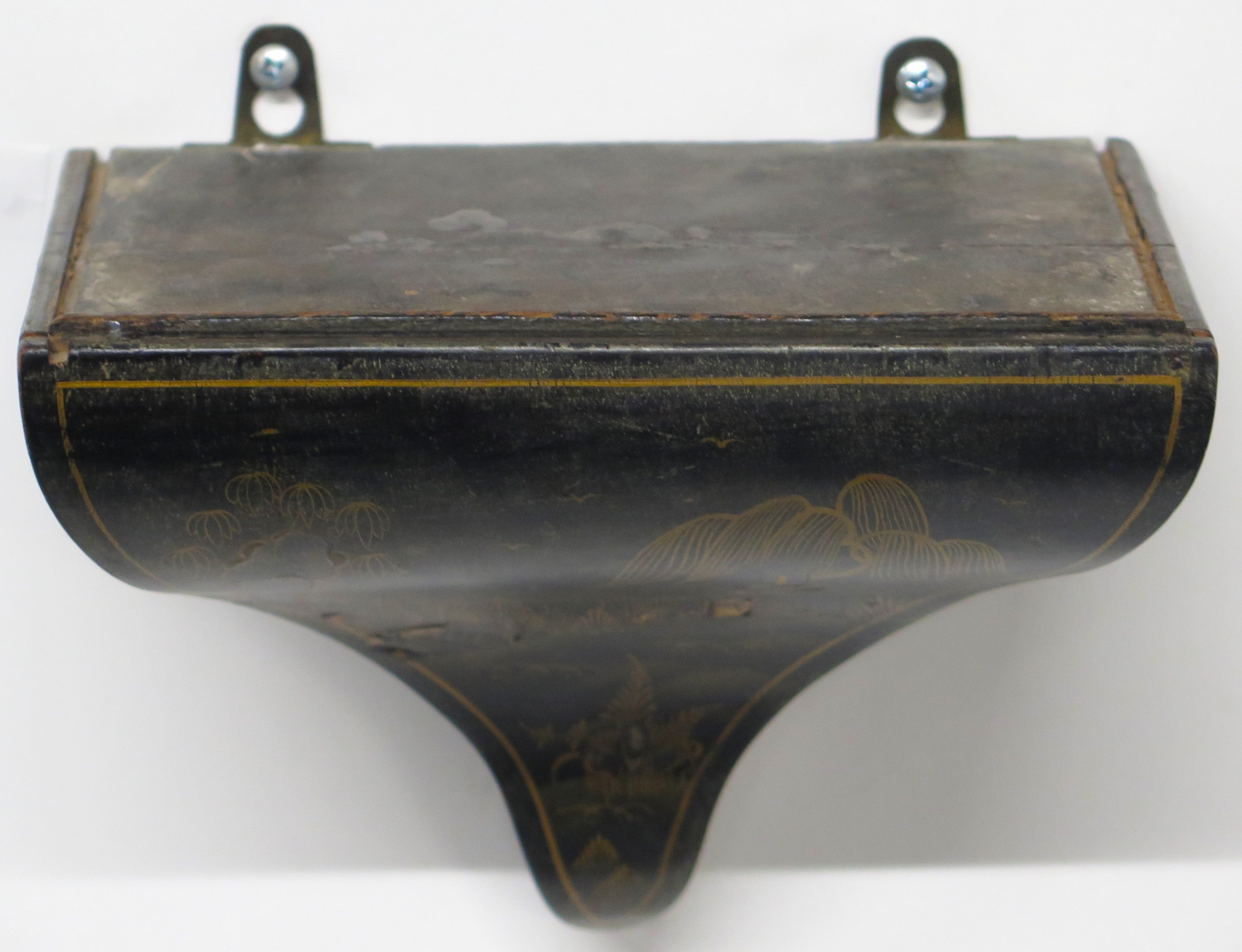 A Charming French Black Lacquer Chinoisorie Japanned Bracket Clock