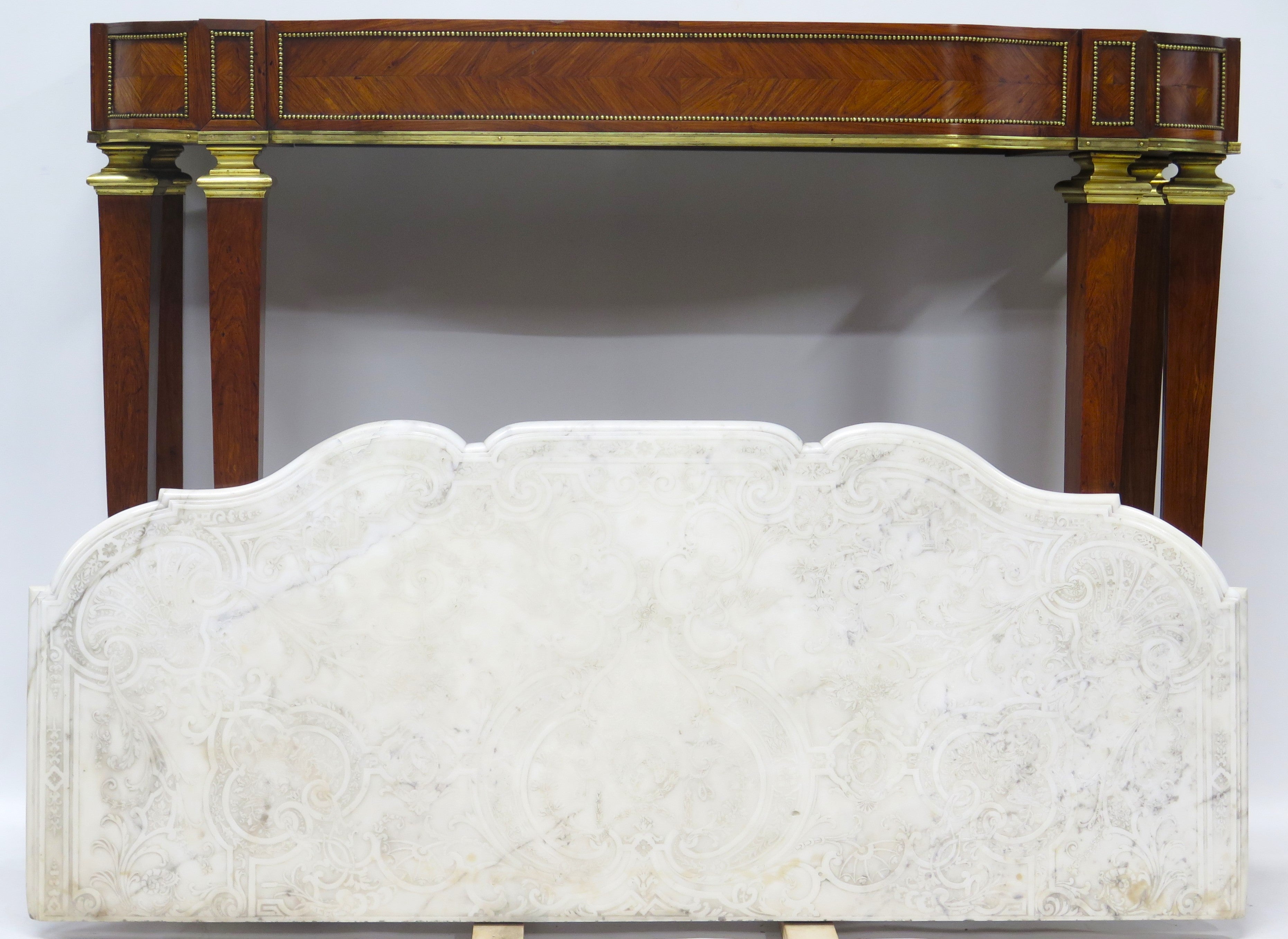 A 19th Century French Brass Mounted Console Table