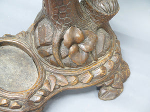 Hand-Carved Brienz "Black Forest" Hall Stand with a Mama Bear and Cub