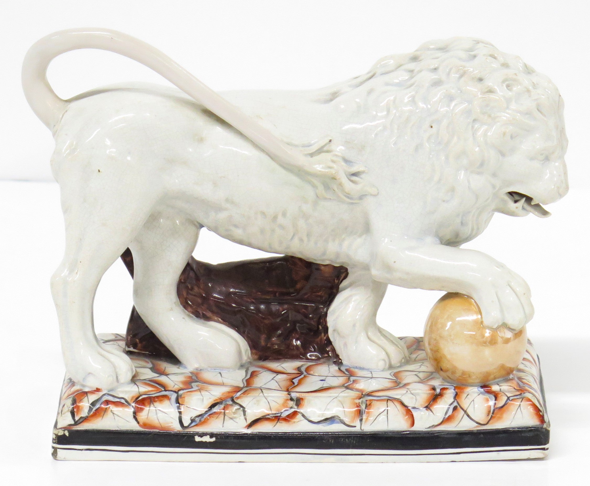 Late 18th Century Staffordshire Ceramic Figure of a Lion