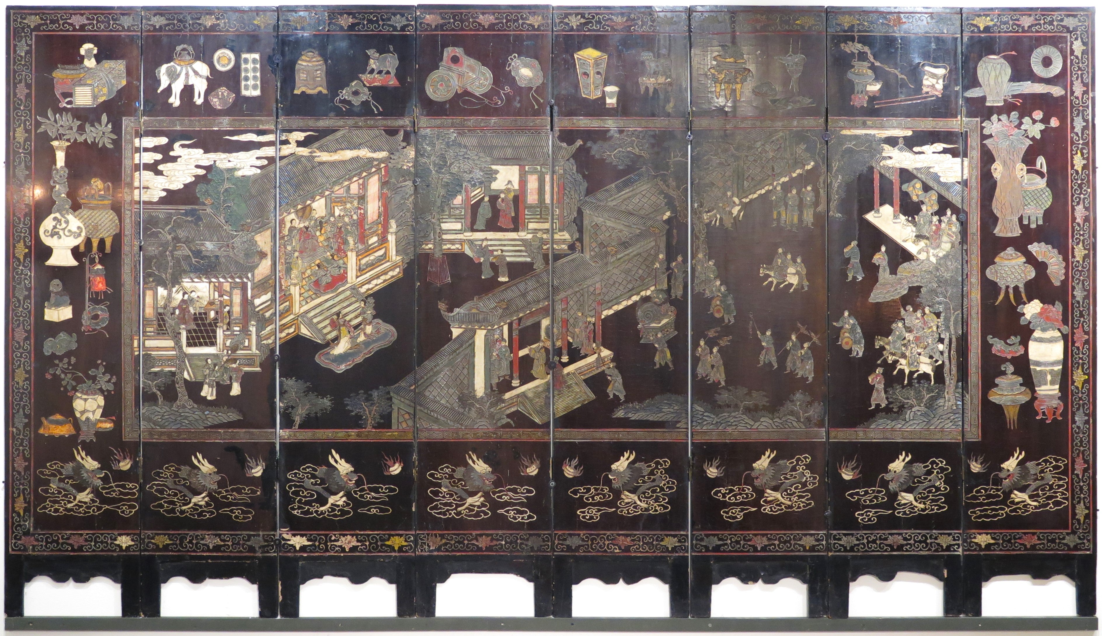 Chinese Coromandel 8 Panel Screen