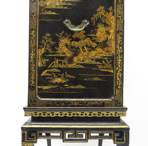 Late 18th Century Rectangular Chinese Export Lacquered Cabinet on Stand
