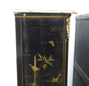 Pair of Louis XV Ormolu-Mounted Black Lacquer Cabinets by Jacques Dubois, Circa 1750