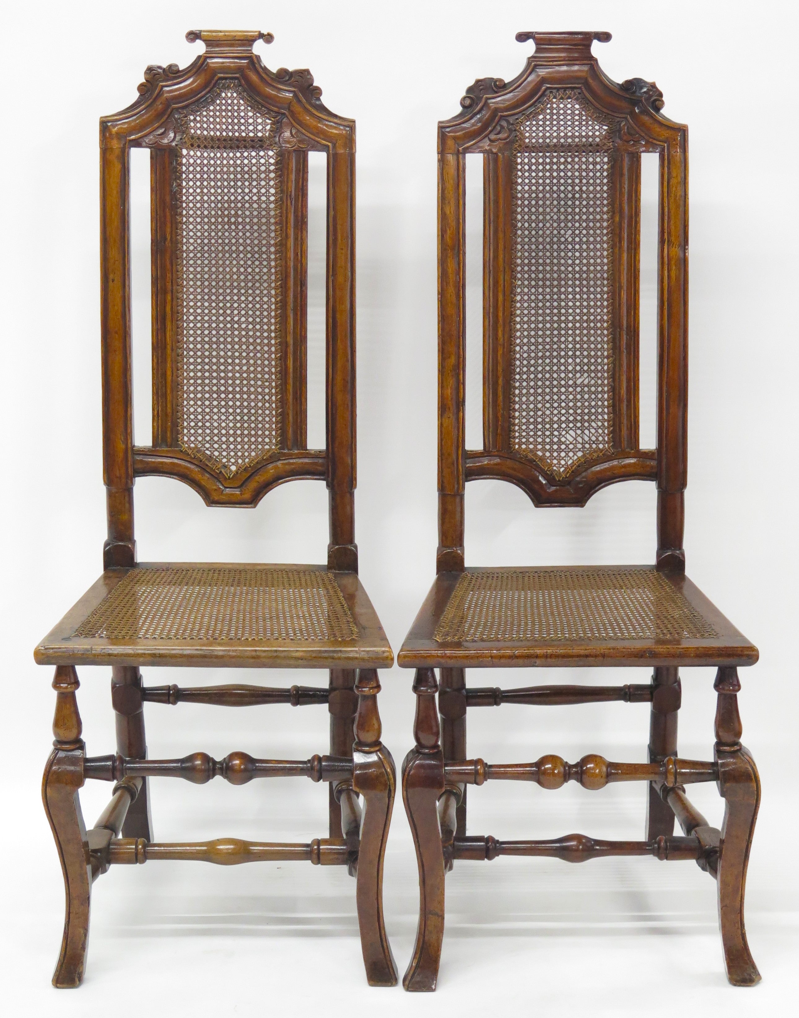 A Pair of William and Mary Walnut Side Chairs