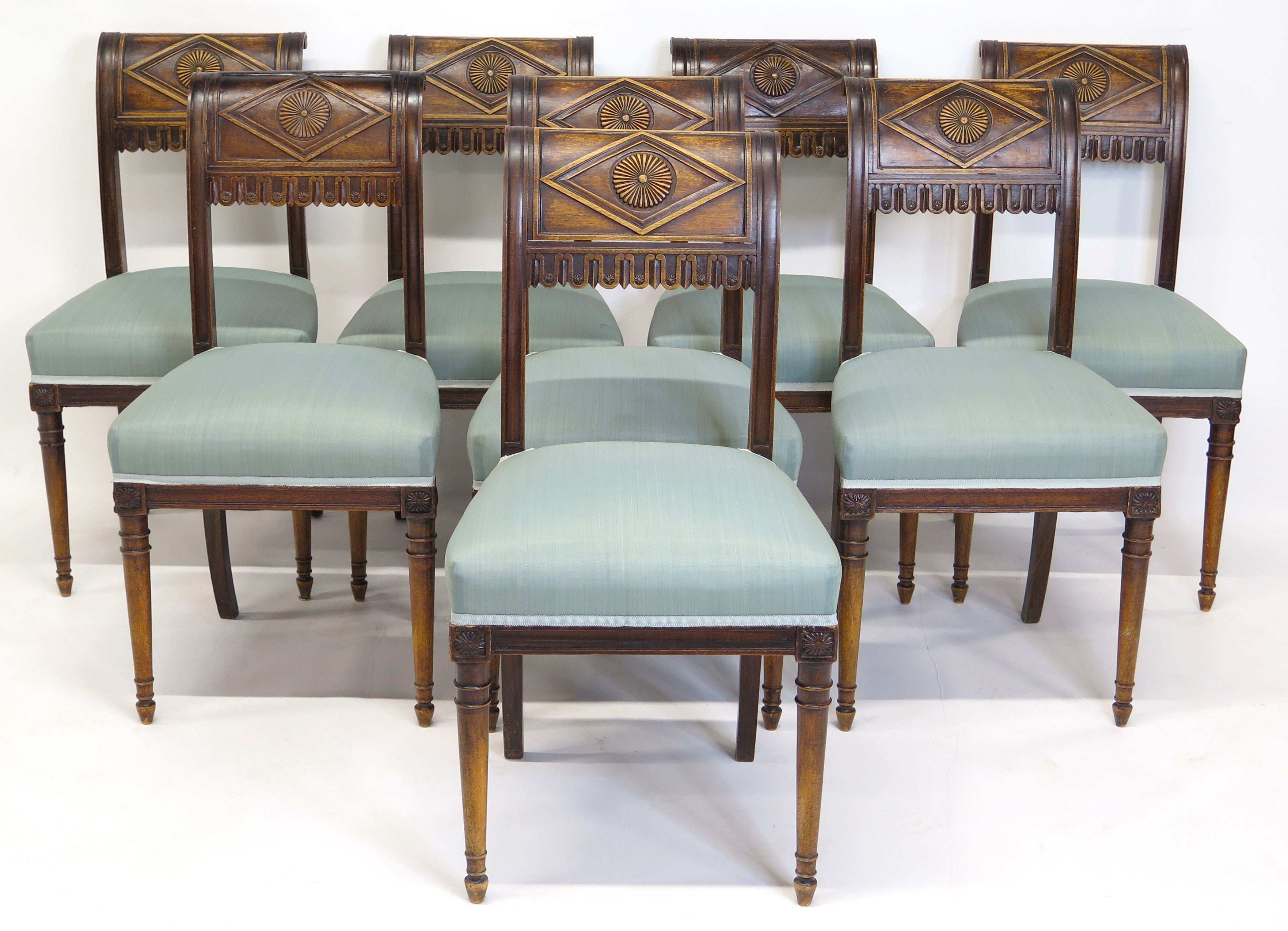 Set of Eight Neoclassical Chairs in the Style of Henri Jacob (French, 1753-1824)