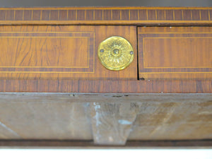 A Late 18th / Early 19th Century Dutch Marquetry Inlaid Veneered Silver Table