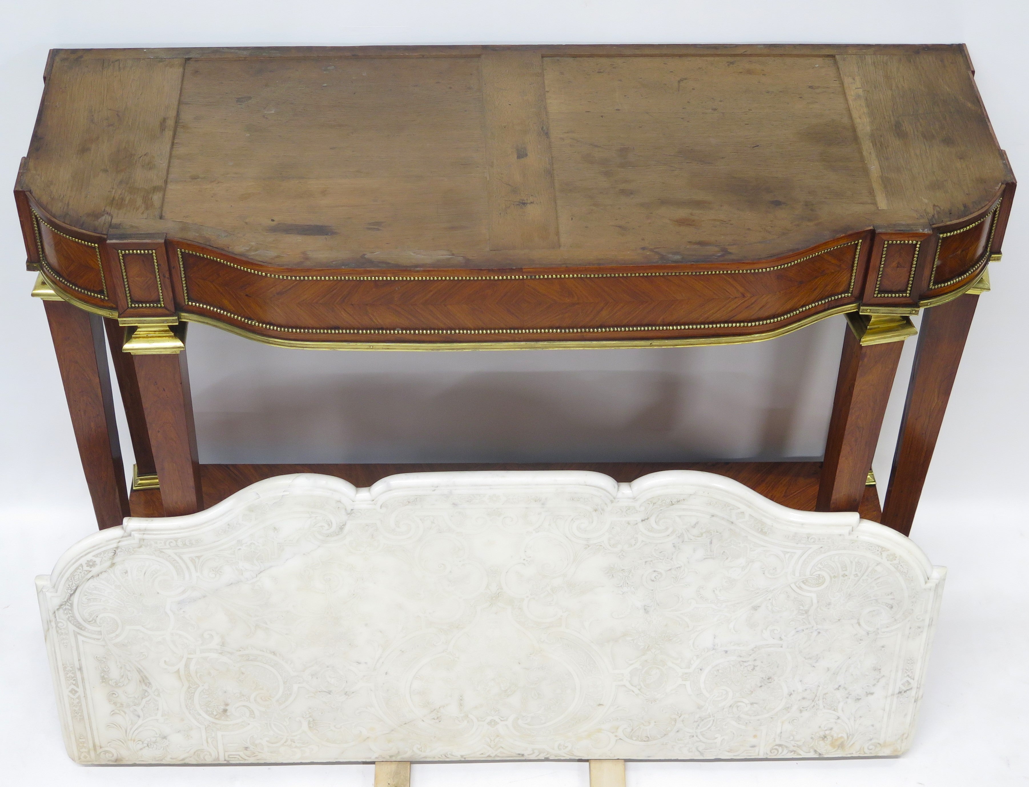 A 19th Century French Brass Mounted Console Table