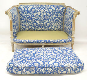 Directoire-Style Sofa with Carved and Painted Frame