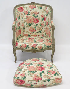 A Beautiful Louis XV Style Painted Bergere