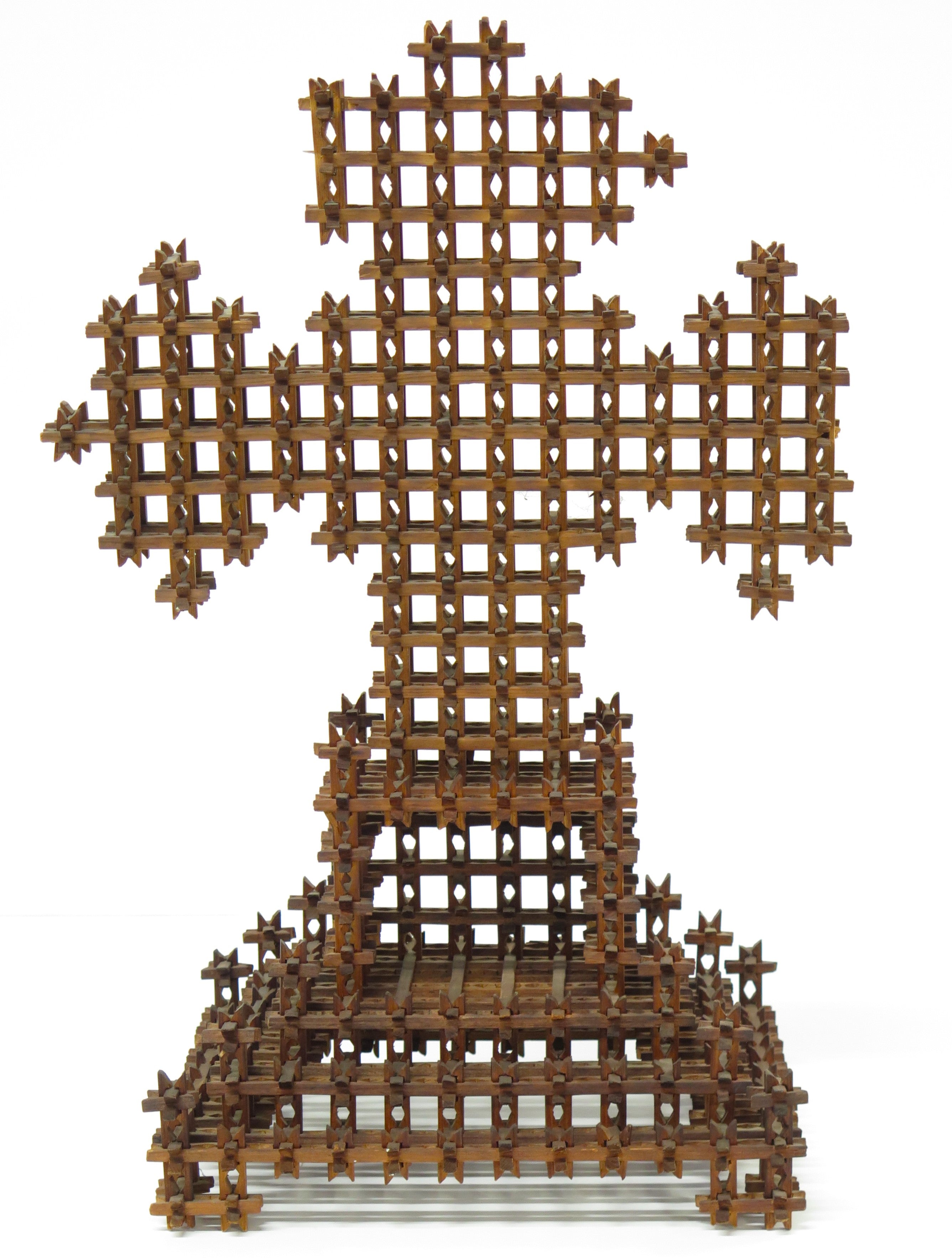 A Large Scale American Folk "Tramp Art" Cross