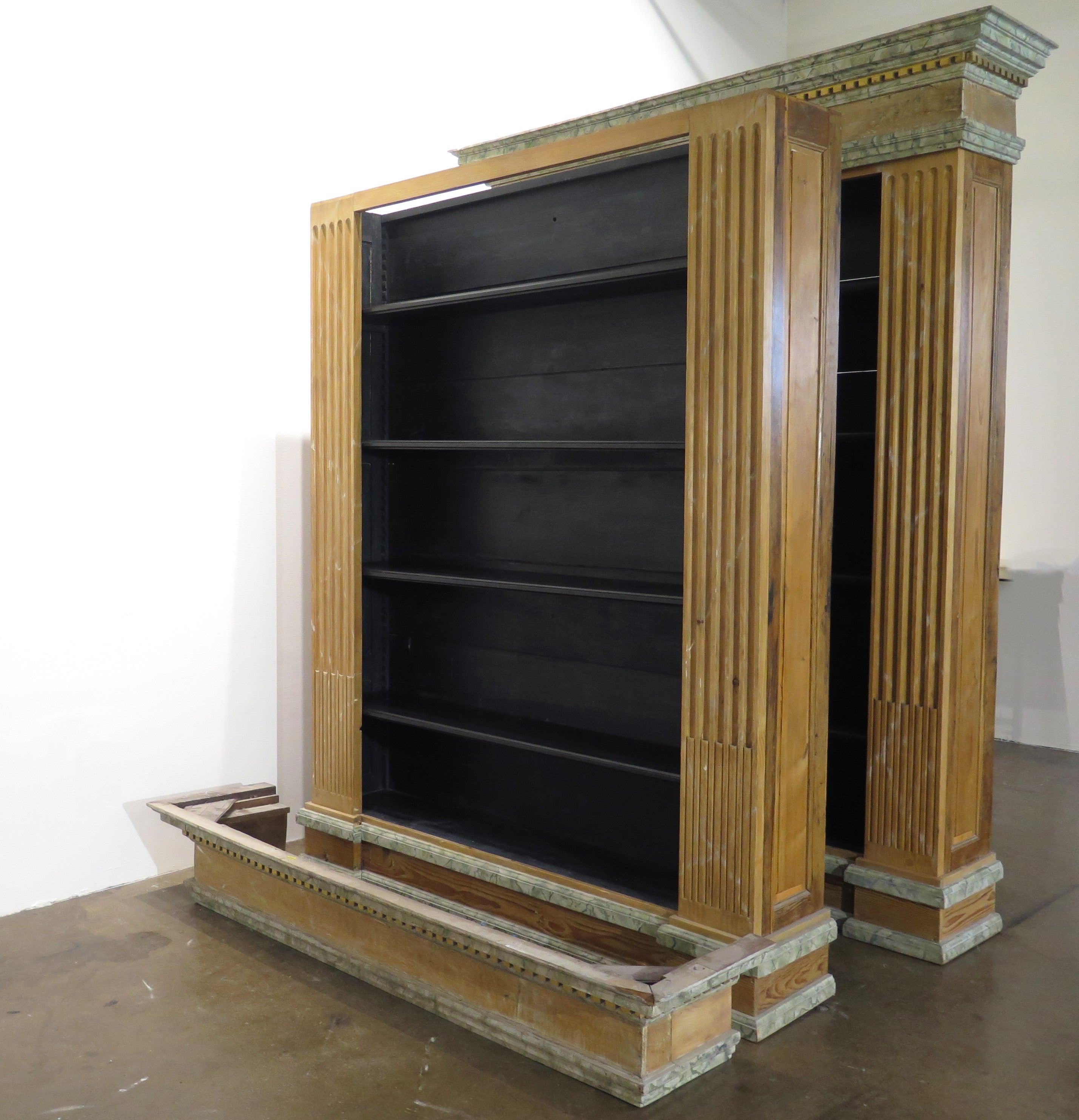 Faux Marble and Parcel Gilt Bookcase / Cupboard