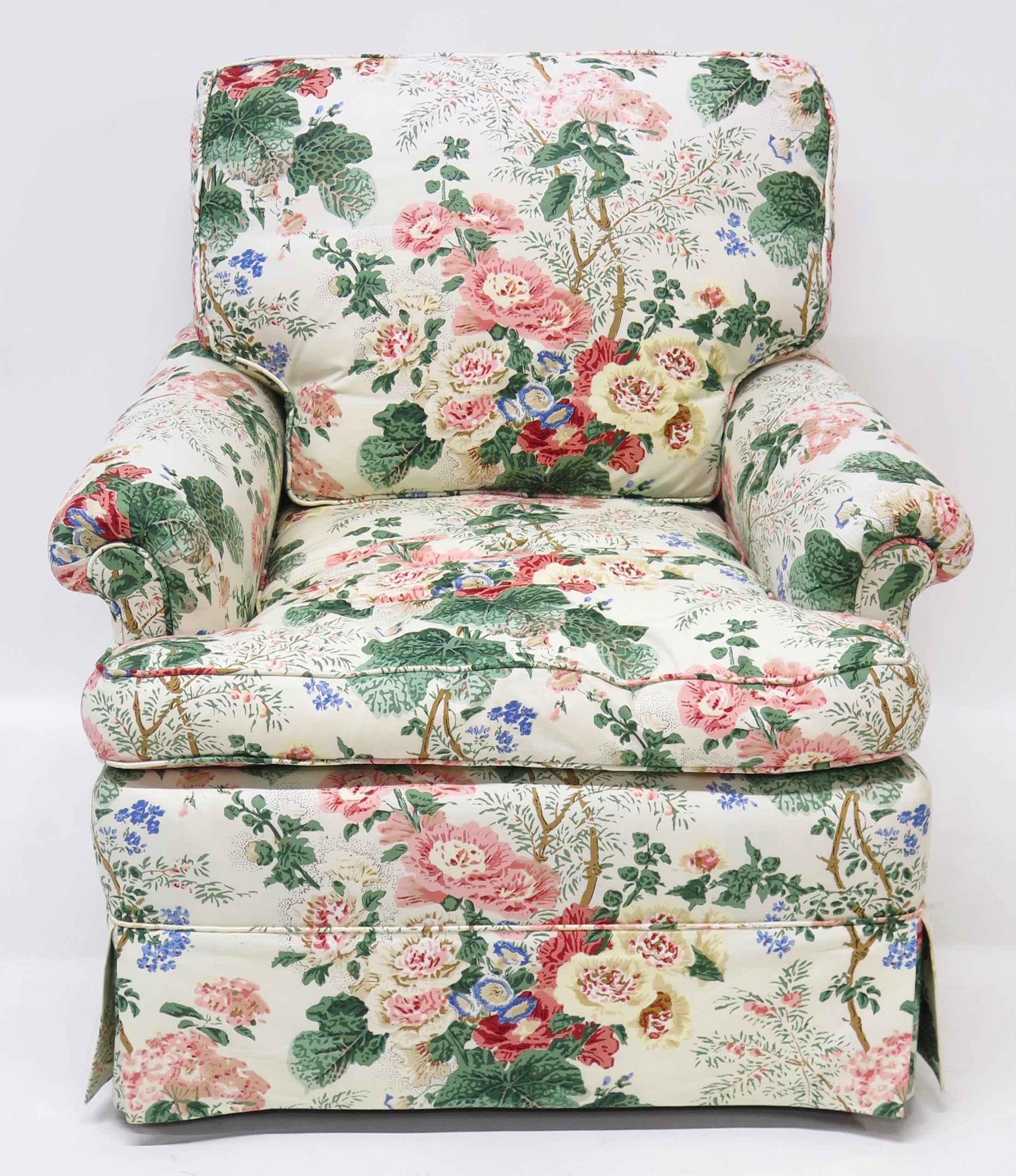Down Filled Club Chair with Rolled Arms