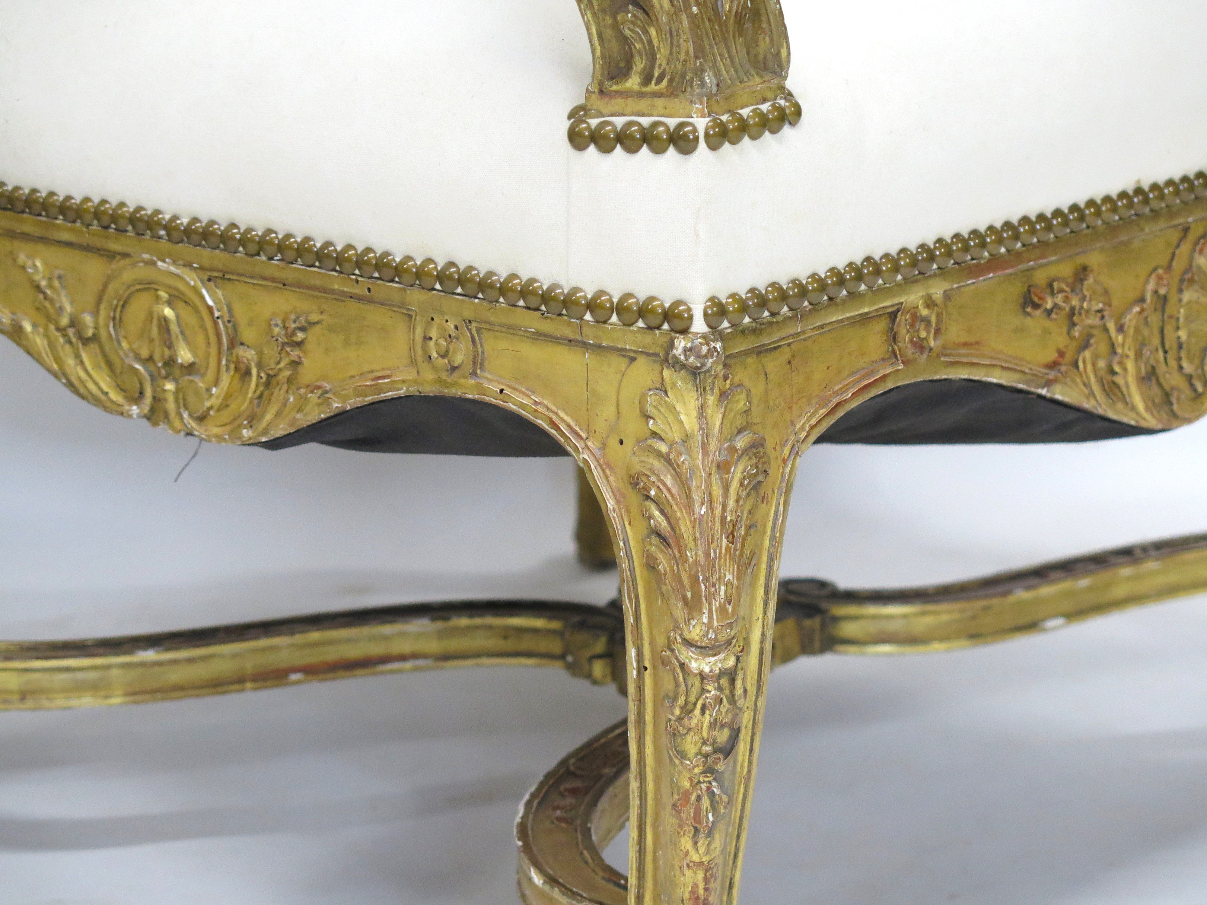 Pair of 19th Century Louis XV Style Giltwood Fauteuils