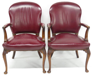 Pair of Georgian-Style Mahogany Elbow Chairs