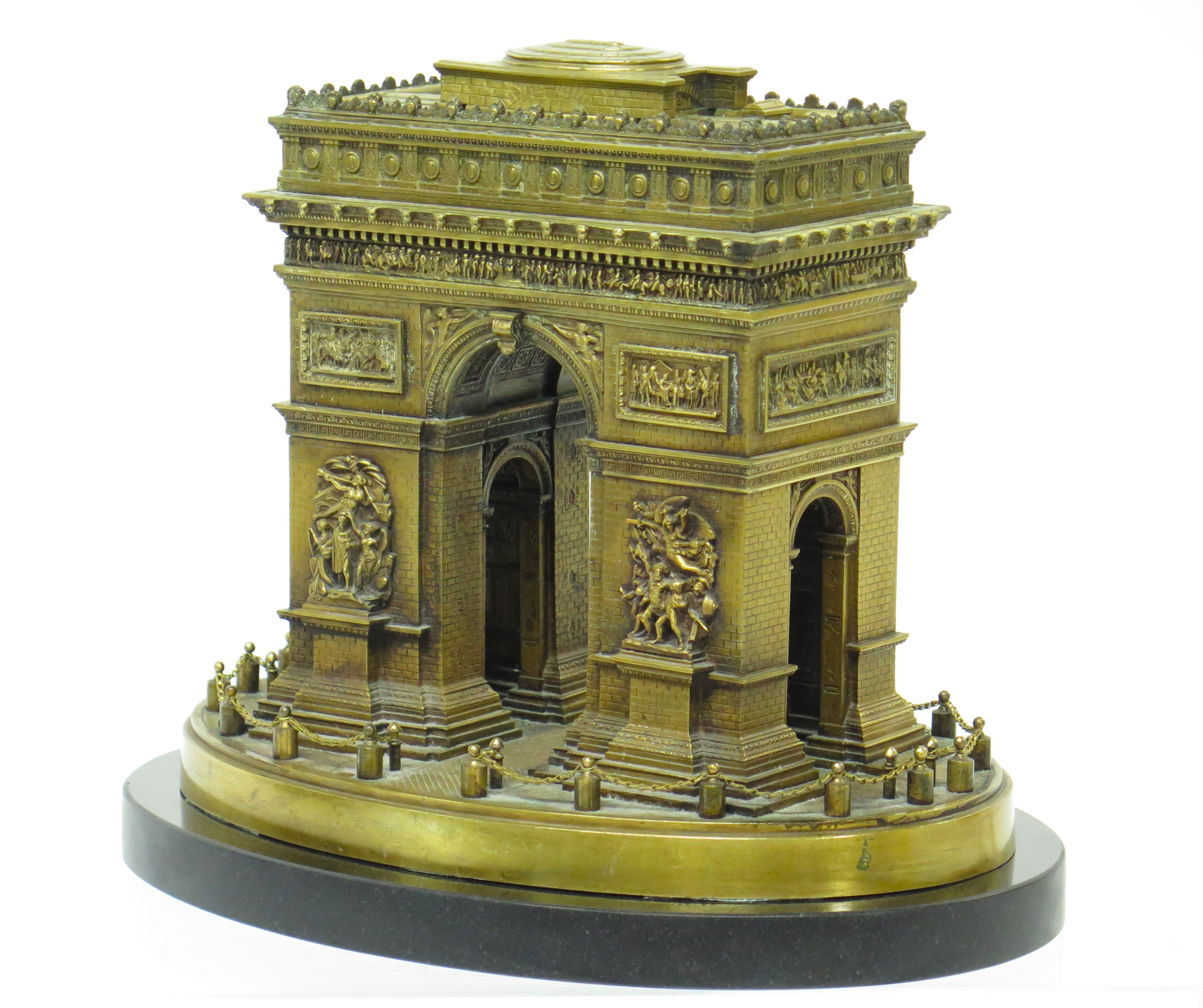 Leblanc Frères Gilt Bronze Arc de Triomphe Model / Grand Tour Souvenir
