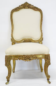 A Set of Six 19th Century Italian Giltwood Chairs