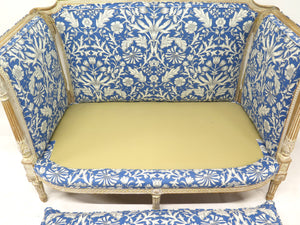 Directoire-Style Sofa with Carved and Painted Frame