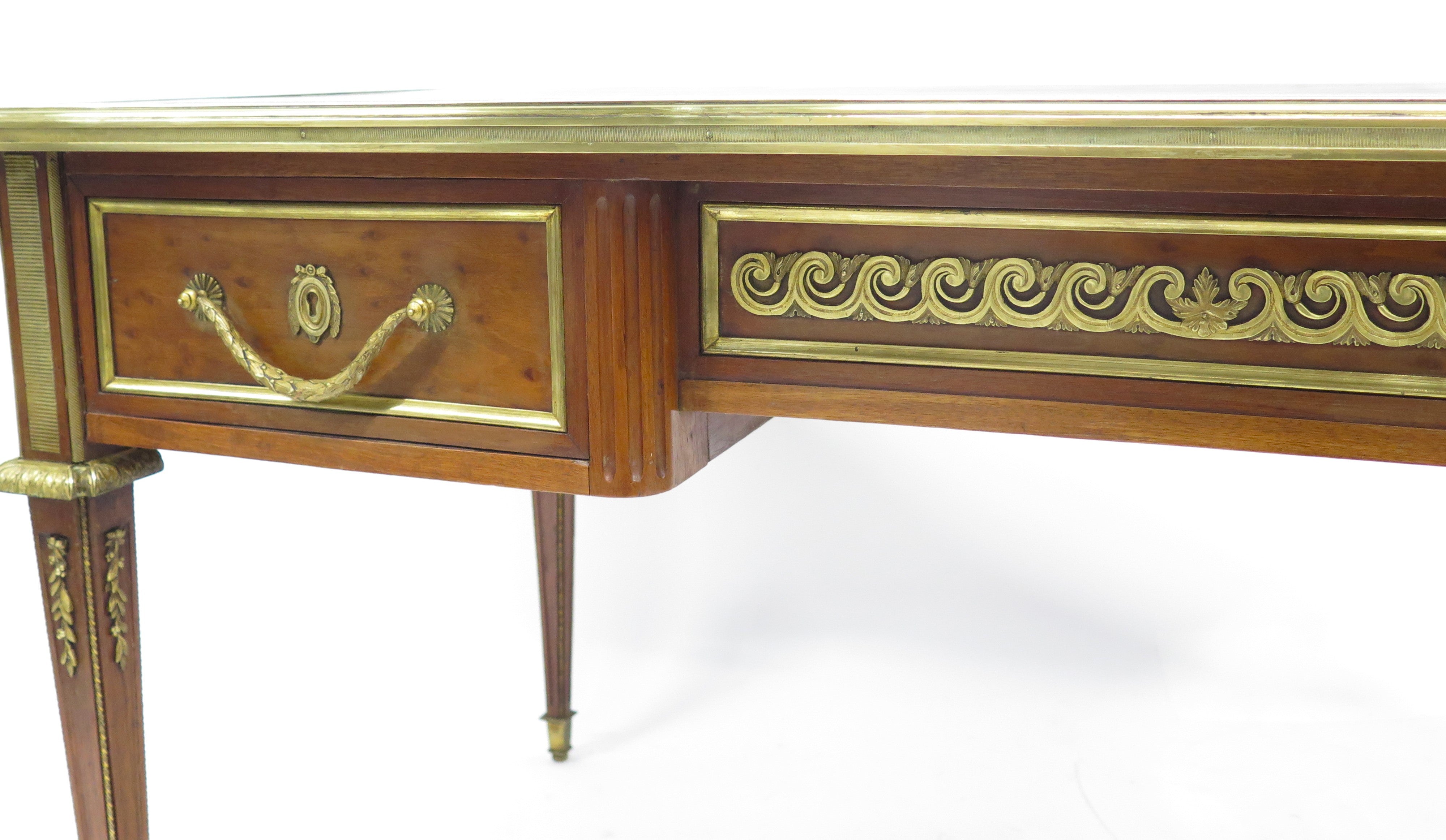 Late 19th Century Louis XVI Style Plum Pudding Mahogany Writing Desk