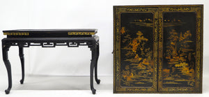 Late 18th Century Rectangular Chinese Export Lacquered Cabinet on Stand