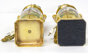 Pair of Gilt Bronze and "Old Paris" Porcelain Neoclassical Table Lamps