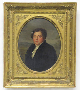 Early 19th Century French Oil on Canvas of a Man Dressed in Black