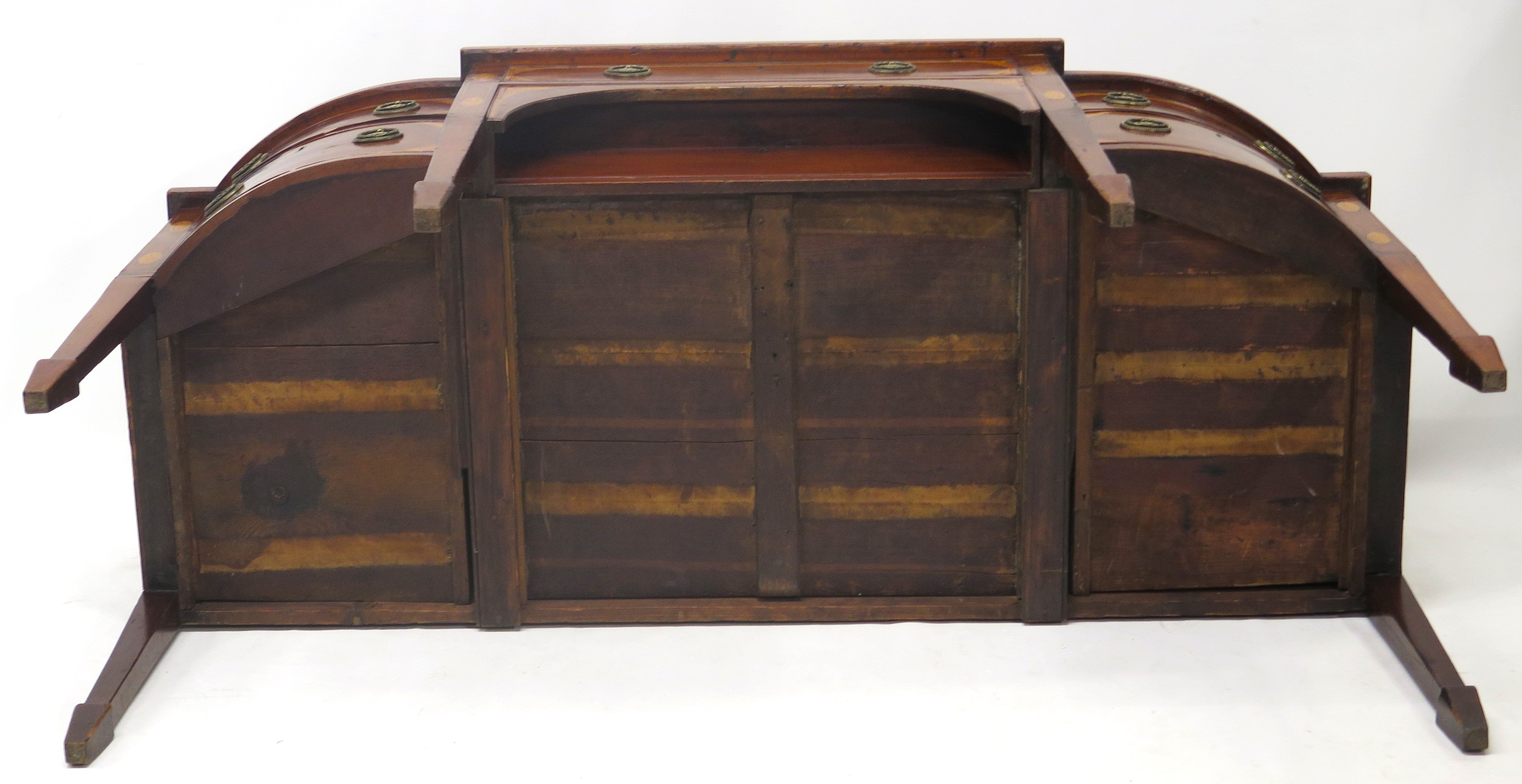 A Very Fine Mahogany, Satinwood and Harewood Stepped Bow Front Sideboard