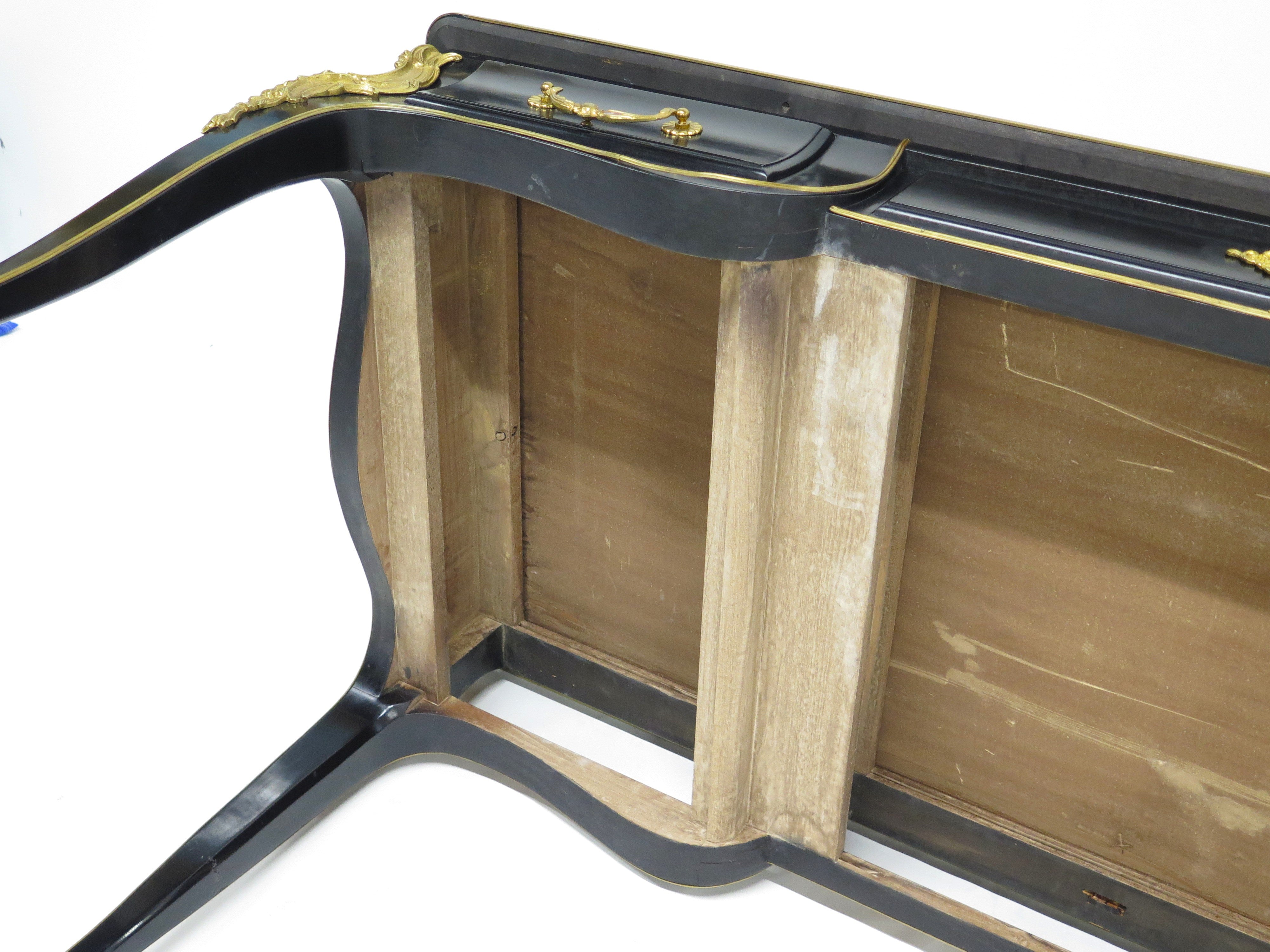A Louis XV-Style Black Lacquer Bureau Plat / Writing Desk
