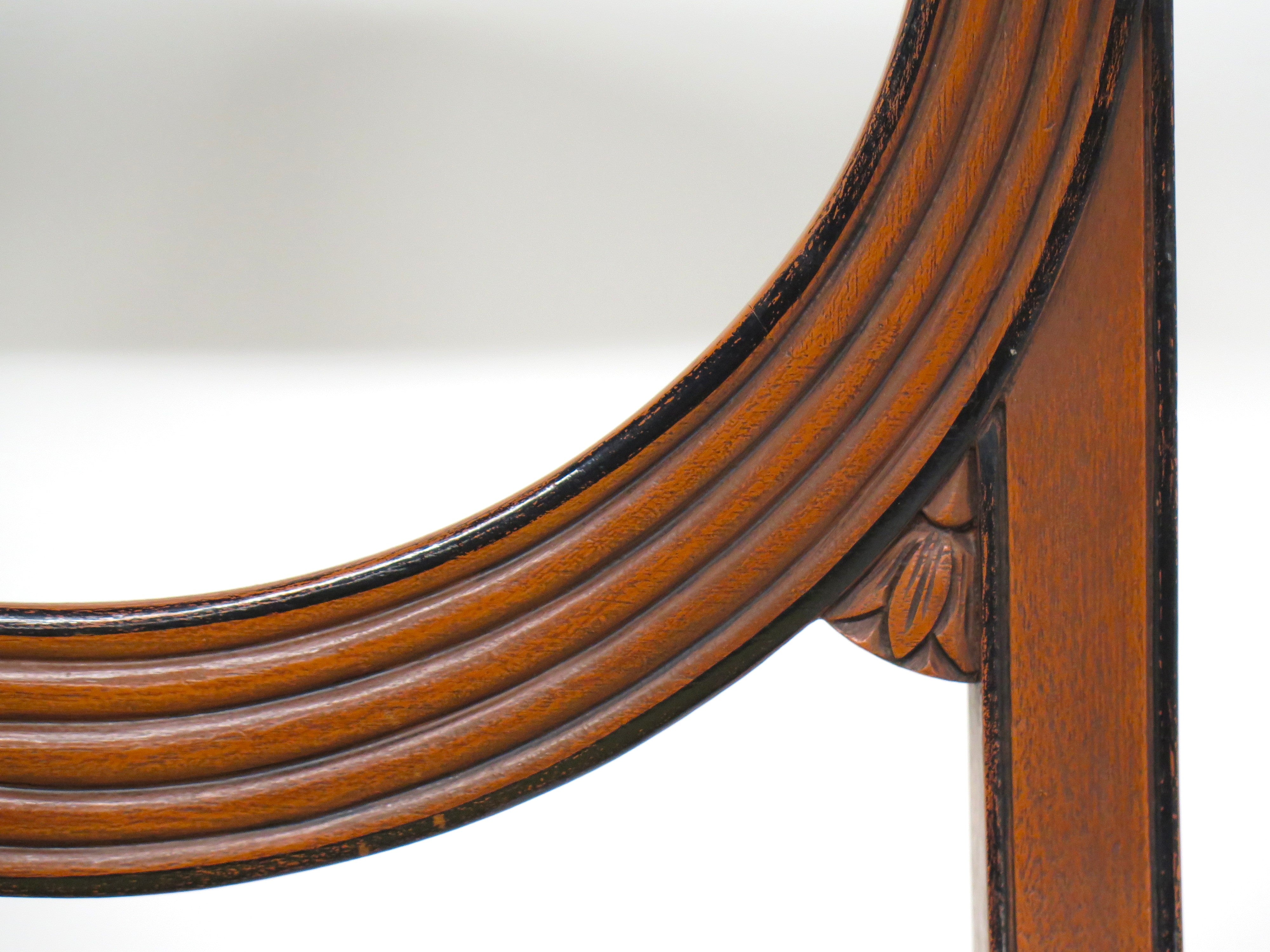 A Set of Ten (10) Elegant Russian Empire-style Dining Chairs of Mahogany with Ebonized Trim / Detail