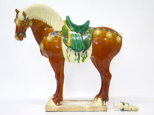 Mid-Century Tang-Style Chinese Ceramic Horse