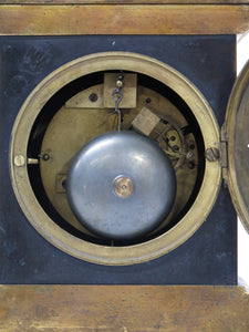 French Empire Patinated and Gilt Bronze Clock by Cleret