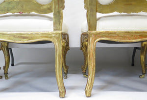 A Set of Six 19th Century Italian Giltwood Chairs