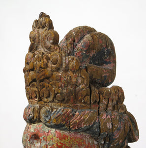 Large Carved Wood Chinese Water-Moon Guanyin